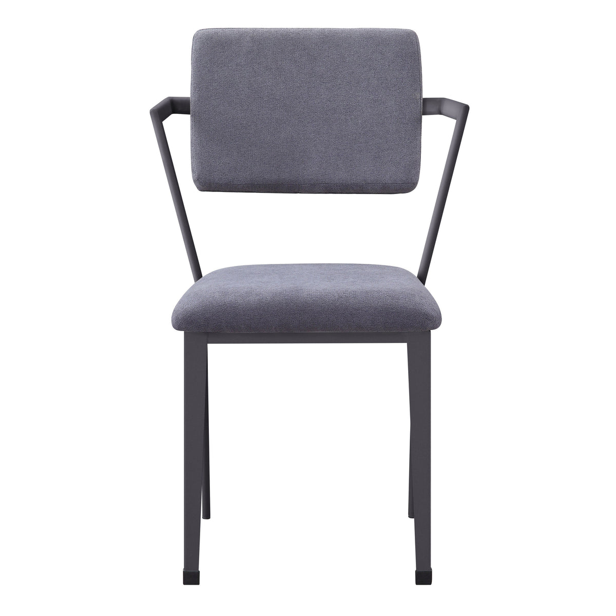 Grey And Gunmetal Open Back Dinning Chairs Set Of 2 Grey Primary Living Space Modern Fabric Metal