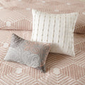 Cotton Jacquard Duvet Cover Set Queen Pink Cotton