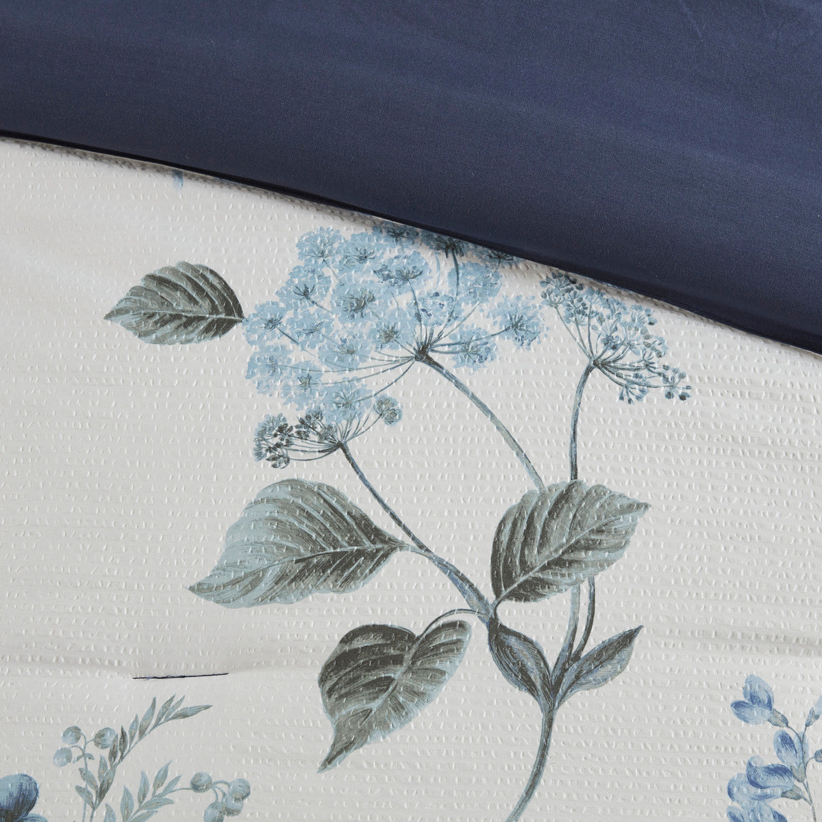 7 Piece Printed Seersucker Comforter Set With Throw Blanket Blue King Cal King King Blue Microfiber