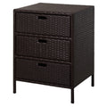 Outsunny Outdoor Towel Cabinet, Pe Rattan Pool Storage Organizer, Freestanding Outdoor Towel Rack For Pool With 3 Drawers And Weather Safe Material, Brown Brown Rattan
