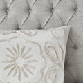 3 Piece Tufted Cotton Chenille Coverlet Set Ivory Taupe Full Queen Ivory Taupe Cotton