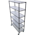 6 Tier 6000Lbs Capacity Nsf Metal Shelf Wire Shelving Unit, Heavy Duty Adjustable Storage Rack With Wheels & Shelf Liners For Commercial Grade Utility Steel Storage Rack, Black 82
