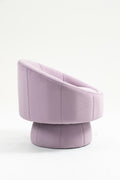 Mid Century Modern Accent Chair With Wood Frame, Upholstered Living Room Chairs With Waist Cushion, Reading Armchair For Bedroom Sunroom Purple Velvet