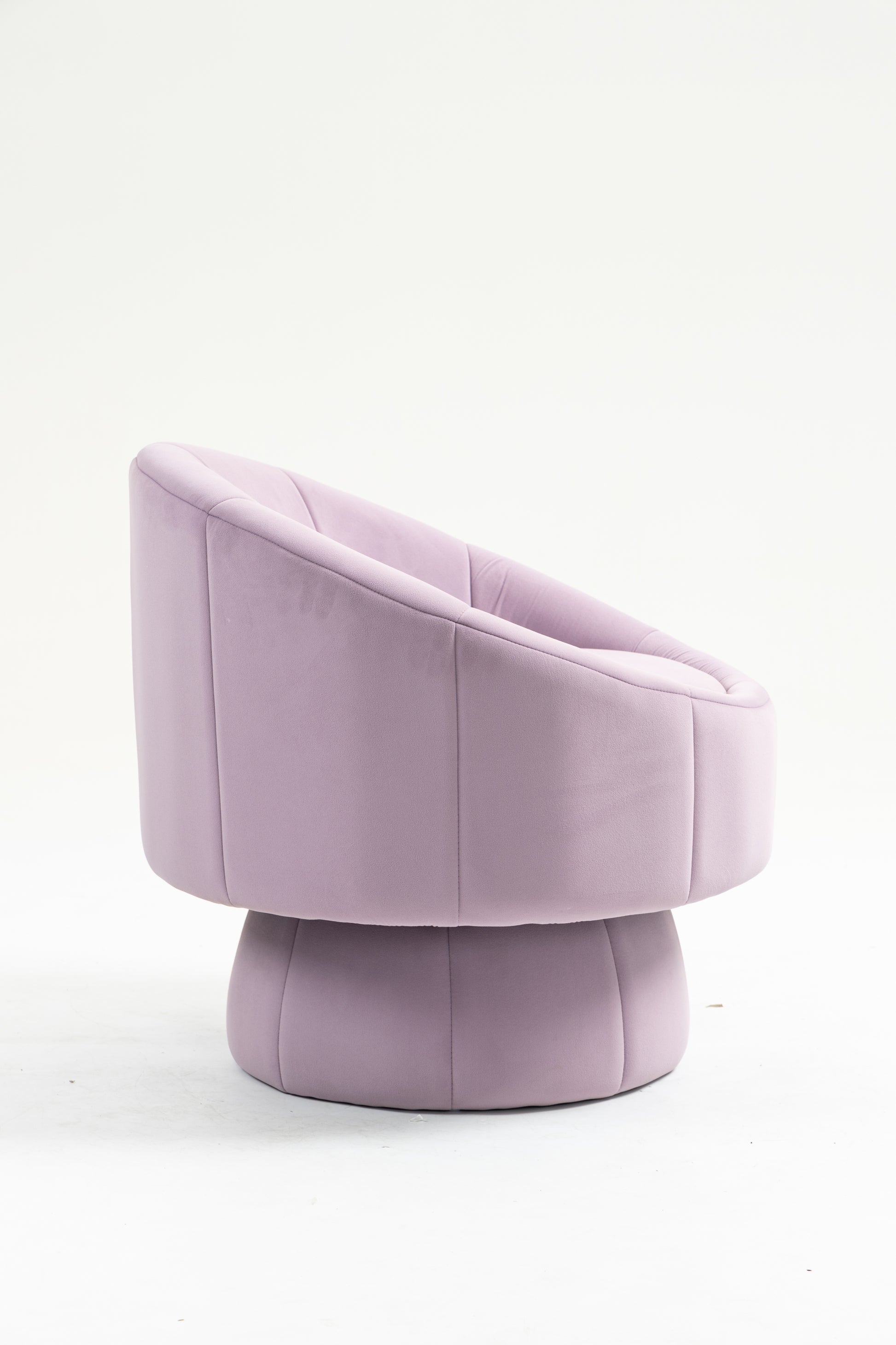 Mid Century Modern Accent Chair With Wood Frame, Upholstered Living Room Chairs With Waist Cushion, Reading Armchair For Bedroom Sunroom Purple Velvet