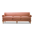 Alana Lawson Three Cushion Tightback Sofa, Peach Orange Velvet Orange Foam Velvet 3 Seat