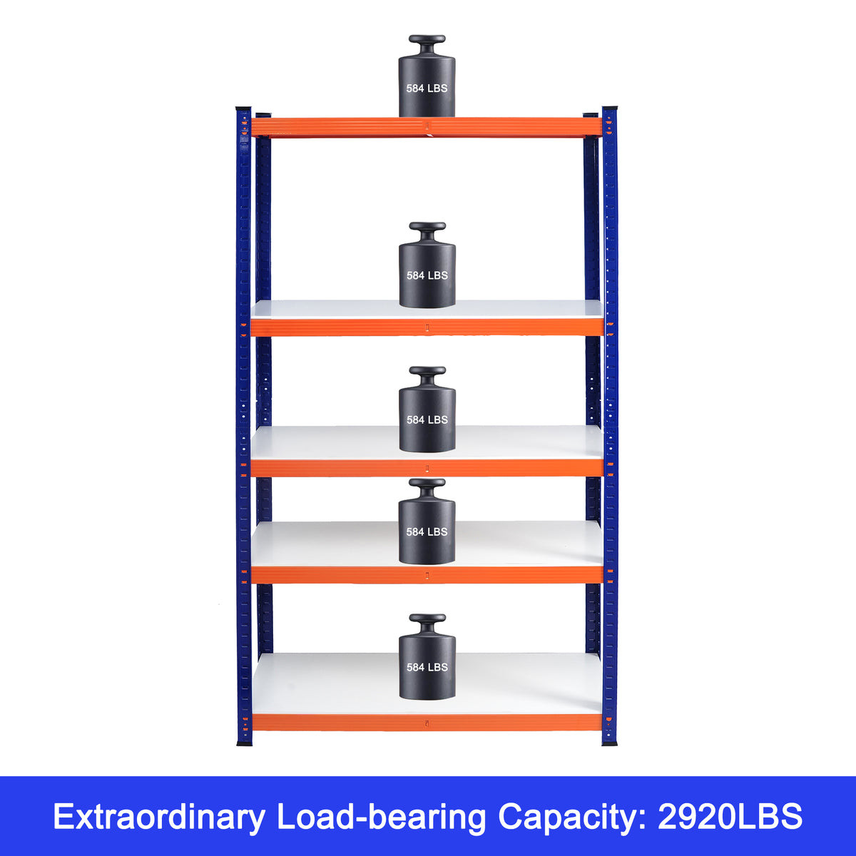 Capacity Garage Storage Shelves Heavy Duty Blue,Orange Iron