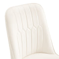 Table And Chair Set.67*35.4 Cream Style Mdf White Dining Table Set With 4 Cream Style Chairs.Adding A Warm And Gentle Atmosphere To Your Family.Creating A Comfortable And Friendly Dining