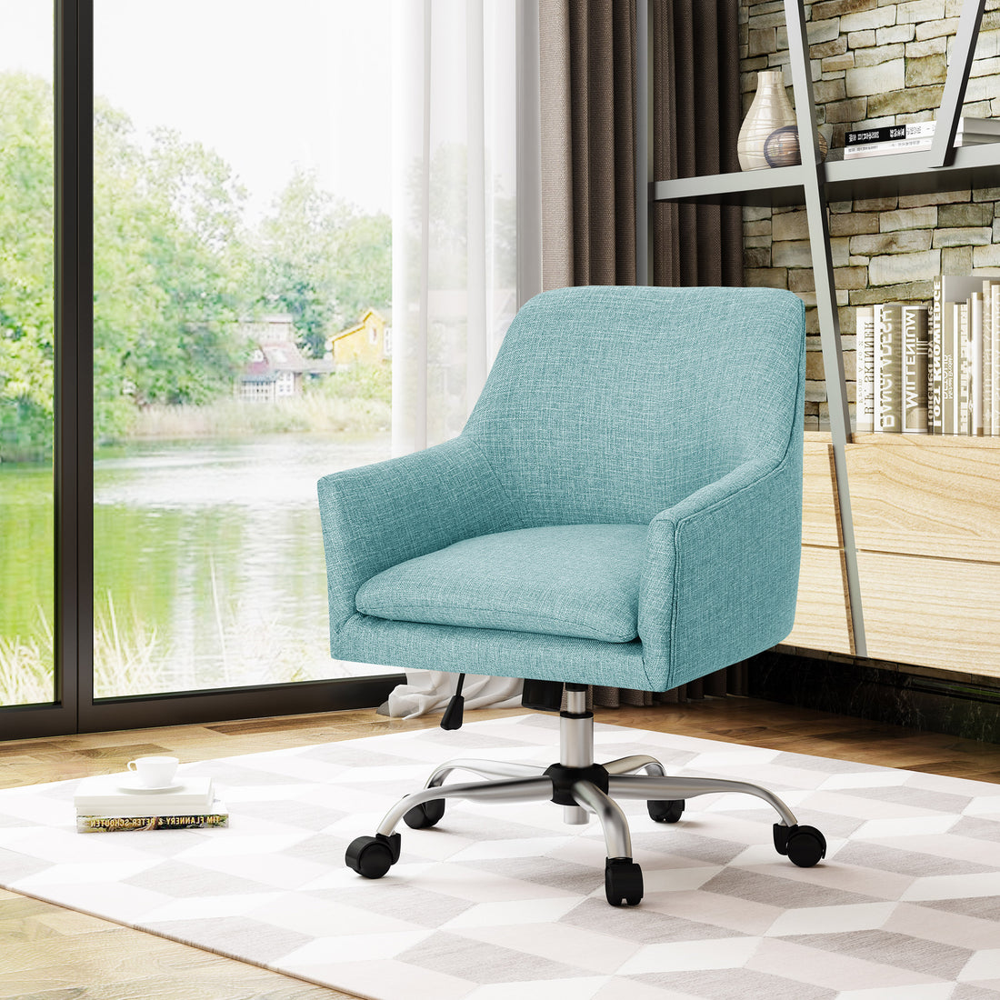 Office Chair Blue Fabric