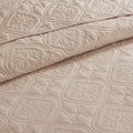 3 Piece Reversible Bedspread Set Khaki King Cal King King Khaki Microfiber
