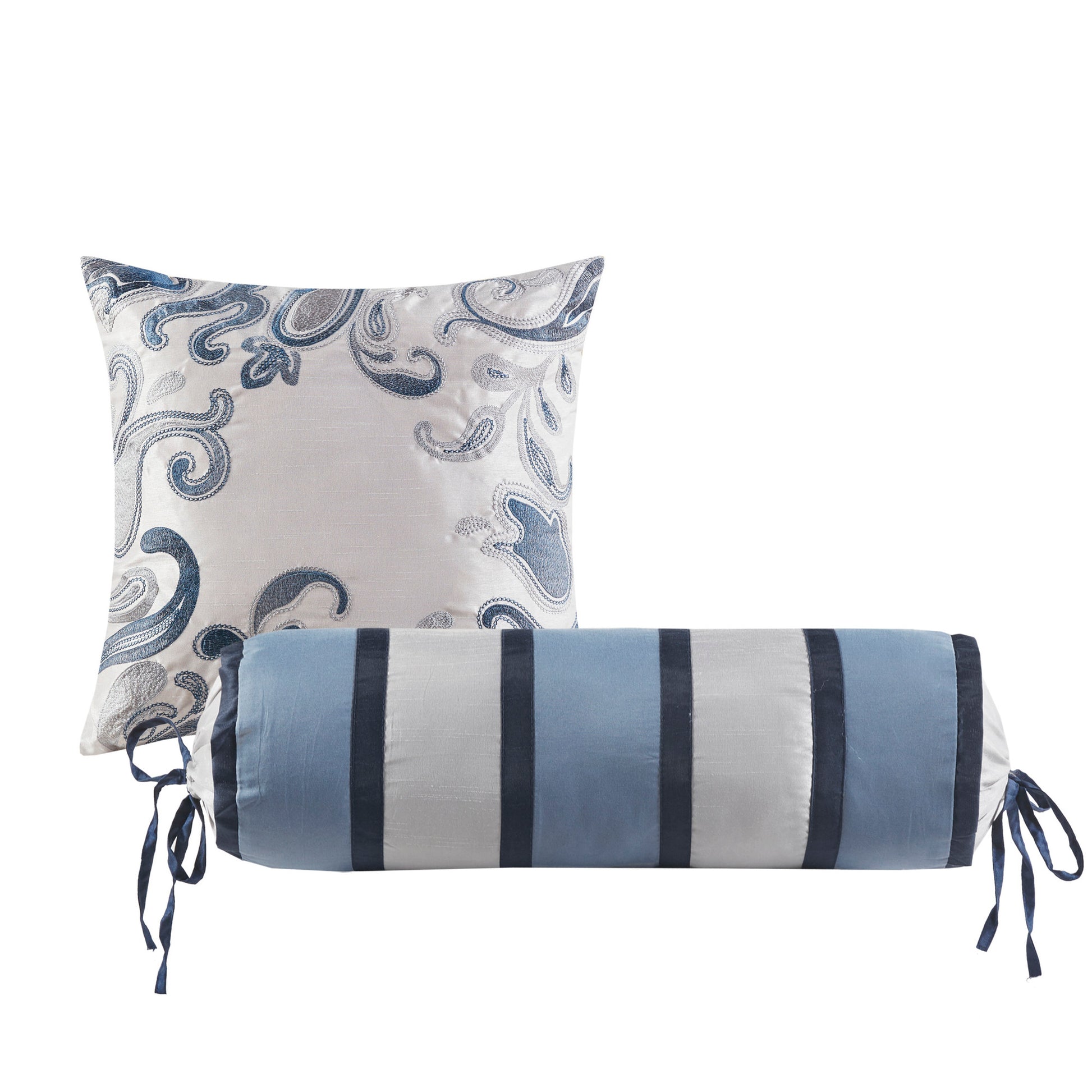 12 Piece Comforter Set With Cotton Bed Sheets Navy King King Navy Polyester