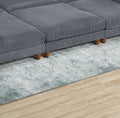 Living Room Furniture 1Pc Cocktail Ottoman Dark Gray Corduroy Cushion Extra Large Ottoman Wood Legs Dark Gray Primary Living Space Grey Contemporary,Modern Square Corduroy