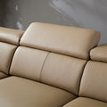 111.42Inch Modern Design L Shaped Deep Sectional Couch,Genuine Leather Sofa With Adjustable Headrests Couch,Minimalist Style Comfy Upholstery Corner Couch With Chaise For Living Room,Apartment,Office Brown Genuine Leather 5 Seat