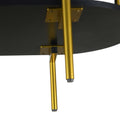 2 Door Elegant Curved Dining Cabinet With Gold Trim And Woven Rattan Doors For Dining Room Black Black Particle Board