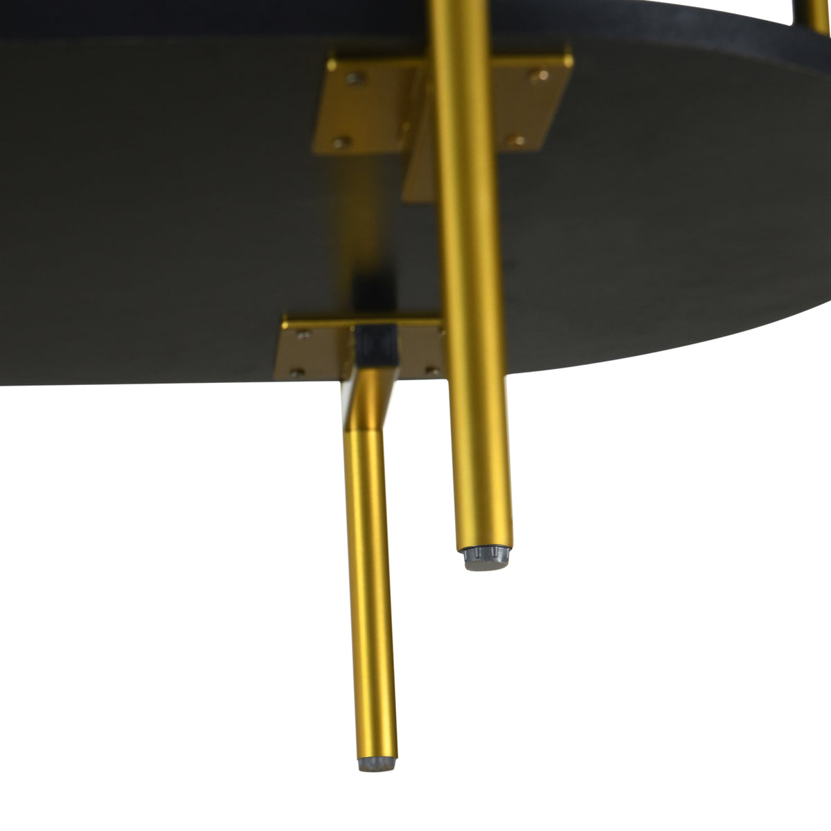 2 Door Elegant Curved Dining Cabinet With Gold Trim And Woven Rattan Doors For Dining Room Black Black Particle Board