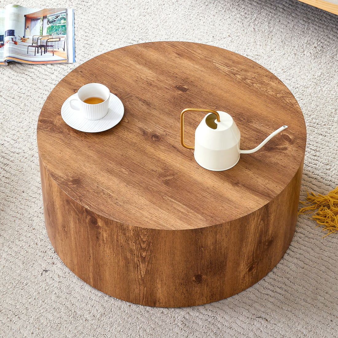 The Cylindrical Table With Its Patterned Design Can Be Easily Integrated Into A Variety Of Interior Styles, From Coffee Tables To Small Dining Tables, Workbenches Or Makeshift Writing Desks. Wood Mdf