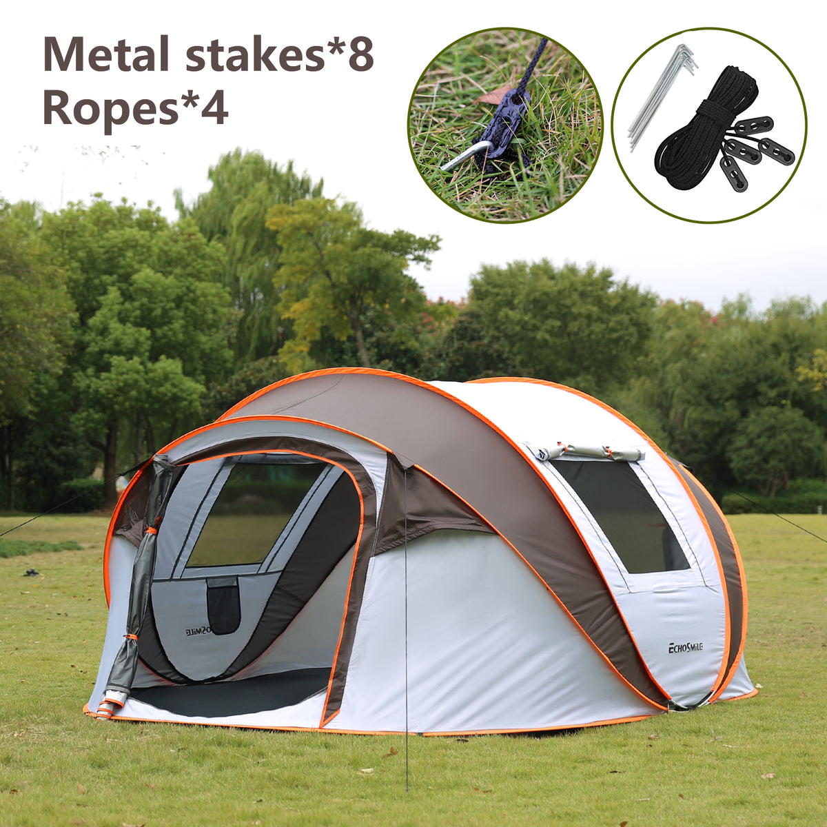 4 6 Persons White Light Orange Pop Up Boat Tent White Light Orange Polyethylene
