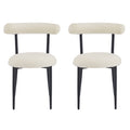 Dining Chair Set Of 2 White Fabric