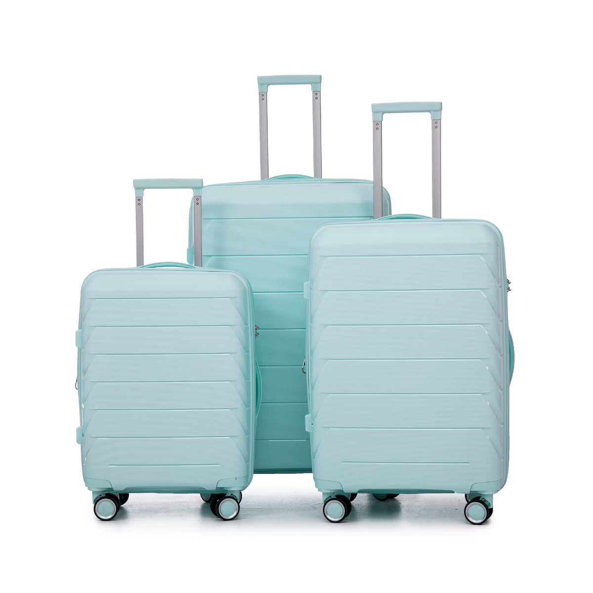 Pp Luggage Sets 3 Piece 20 24 28 , Expandable Carry On Luggage With Tsa Lock Airline Approved, Pp Materials Hard Shell And Lightweight Suitcase With Spinner Wheels Mint Green Mint Green