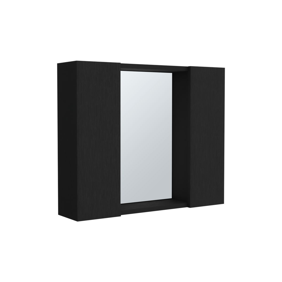 Artemisa Medicine Cabinet, Double Door, Mirror, One External Shelf Black Black 1 1 Bathroom Wall Mounted Modern Particle Board Particle Board