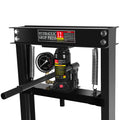 Steel H Frame Hydraulic Garage Shop Floor Press With Stamping Plates, With A Pressure Gauge,12 Ton 24,000 Lb Capacity, Black Black Steel