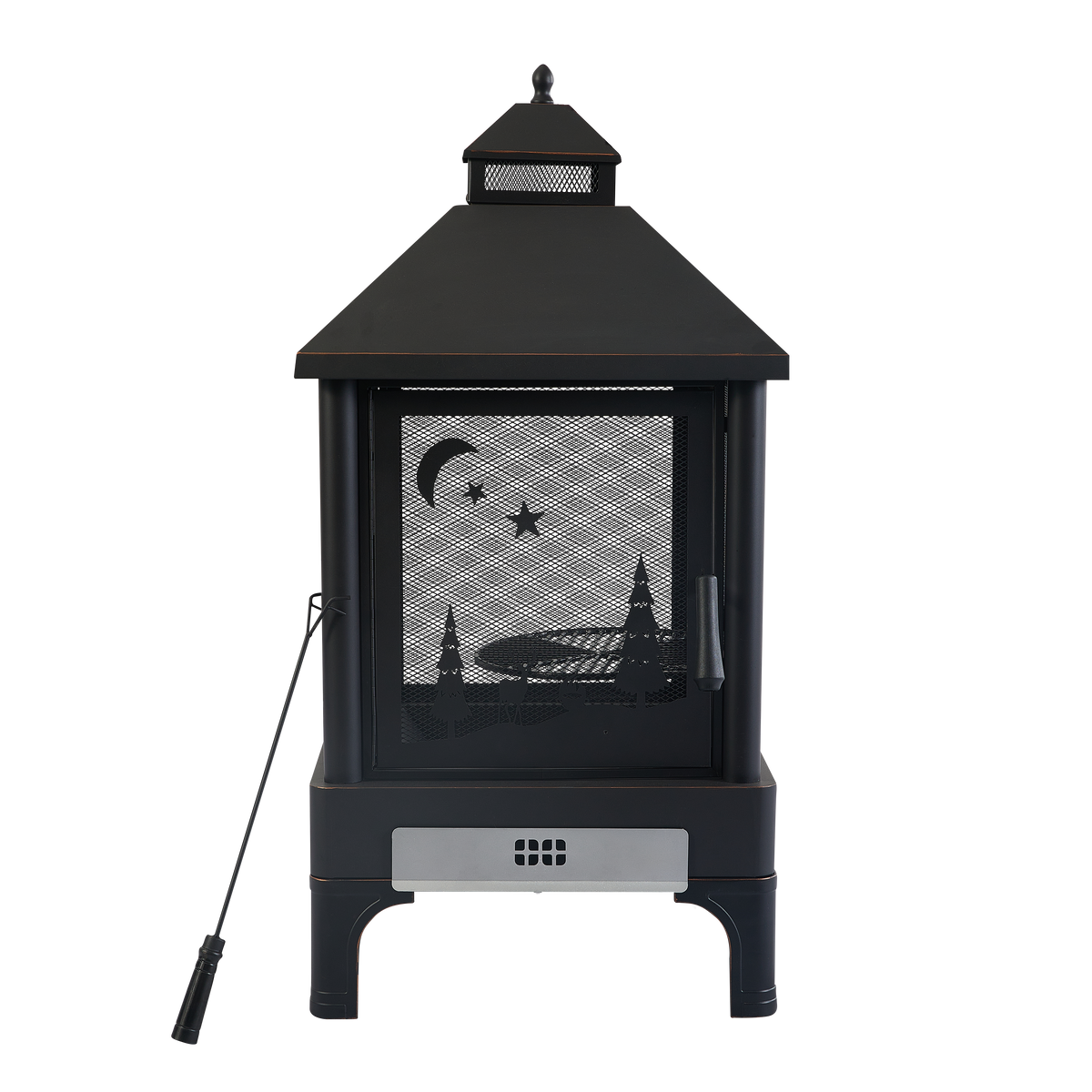 Xot036 Garden Metal Outdoor Heating Furnace For Backyard Fir Pit Black Garden & Outdoor Metal