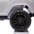 Licensed Lexus Lx600 24V Two Seater Kids Ride On Car W Parents Control,Seat Width 20 Inches,2Wd,Four Wheel Suspension,Bluetooth,Mp3,Music,Adjustable Volume,Power Display,Speeds 1.86 3.11Mph For Kids. White Polypropylene