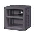 Gunmetal Nightstand With Open Shelf Gunmetal Bedroom Rectangle Contemporary,Industrial Shelf Metal