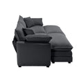 Corduroy Two Seater Sofa With 2 Footrest, 2 Seater Sofa With Ottoman For Small Living Spaces, Grey Corduroy Sofa Grey Corduroy 2 Seat