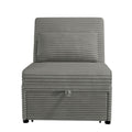 Contemporary Sleeper Sofa Chair Pillow Plush Tufted Seat 1Pc Convertible Sofa Smoke Color Wide Welt Corduroy Smoke Corduroy Wood Primary Living Space Pillow Back Contemporary,Modern,Transitional