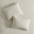 3 Piece Quilt Set Cream Full Queen Full Cream Cotton