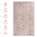 Naar Beige Area Rug, Washable Rug, Low Pile, Non Slip, Non Shedding, Foldable, Kid & Pet Friendly Area Rugs For Living Room, Bedroom, Kitchen, Dining Room Rug Perfect Gifts, Beige, 2'6'' X 10' Beige Chenille Polyester