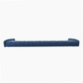 Upholstered Wingback Headboard, Button Tufted Upholstery, Sturdy Structure, King Size, Dark Navy Dark Navy Fabric