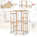 Wooden Cat Catio, Outdoor Cat Enclosure, Cat House With Platforms, Sunshine Board, Hammock, Door, Kitten Cage Condo, Burlywood Burly Wood Wood Metal