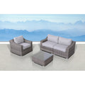 Fully Assembled Wicker 3 Person Seating Set With Cushions Gray Wicker