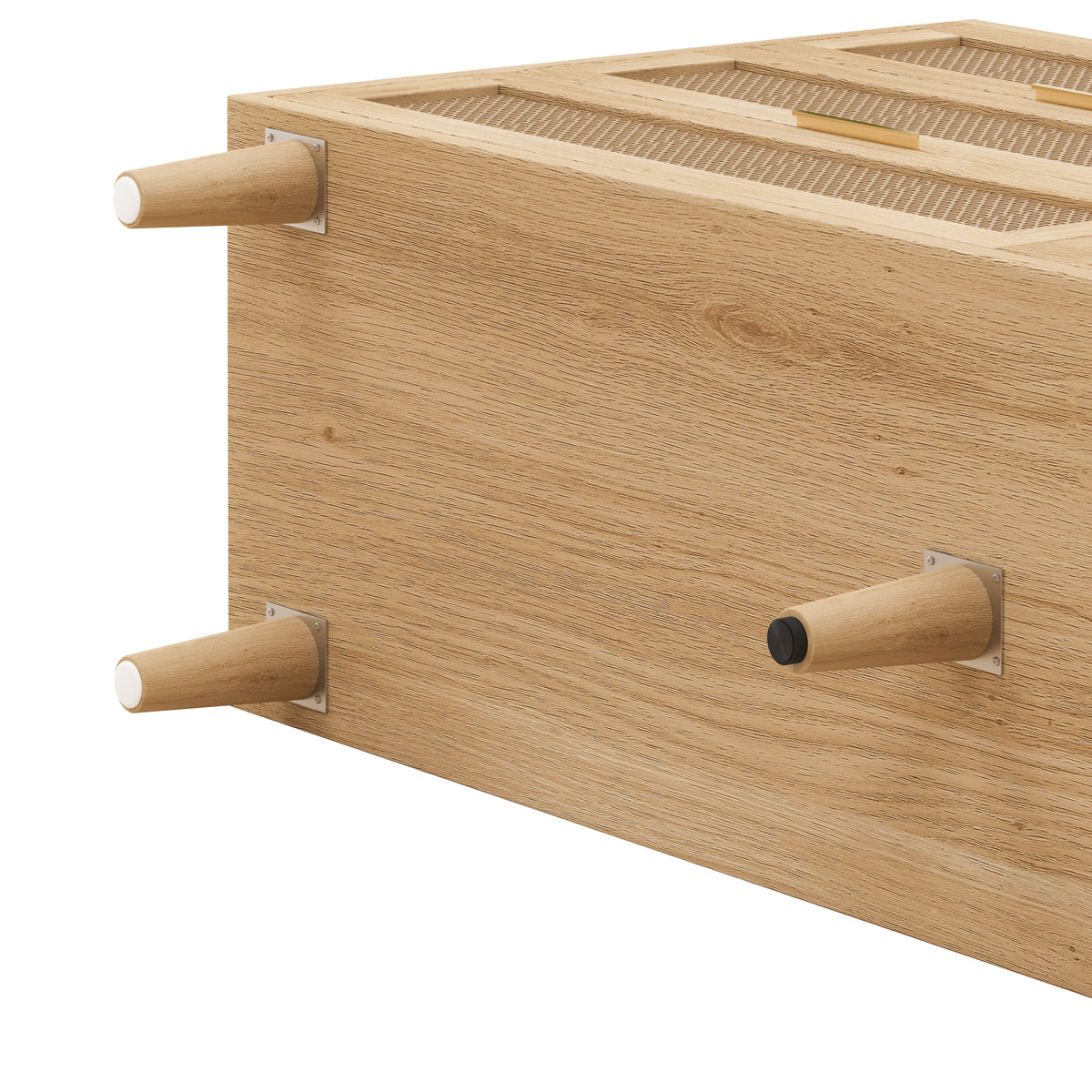 51.18"6 Drawers Rattan Storage Cabinet Rattan Drawer With White Drawer Slides,For Bedroom,Living Room,Natural Natural Primary Living Space Particle Board