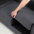 Modern Detachable Sofa 3 Seater Sofa Couches With Metal Frame For Living Room Apartment Bedroom,Linen,Dark Gray Dark Gray Linen 3 Seat