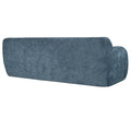 81.5'' Minimalist Curved Upholstered Sofa, 3 Seat Modular Casual Sofa For Living Room, Bedroom, And Apartments Dark Blue Polyester 3 Seat