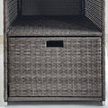 Outsunny Valet Pool Towel Rack, Waterproof Pe Plastic Rattan Wicker Storage Organizer, Indoor Outdoor Spa, And Hot Tub Accessory Storage, 2 Shelves, 1 Basket Drawer, Mixed Gray Dark Grey Rattan