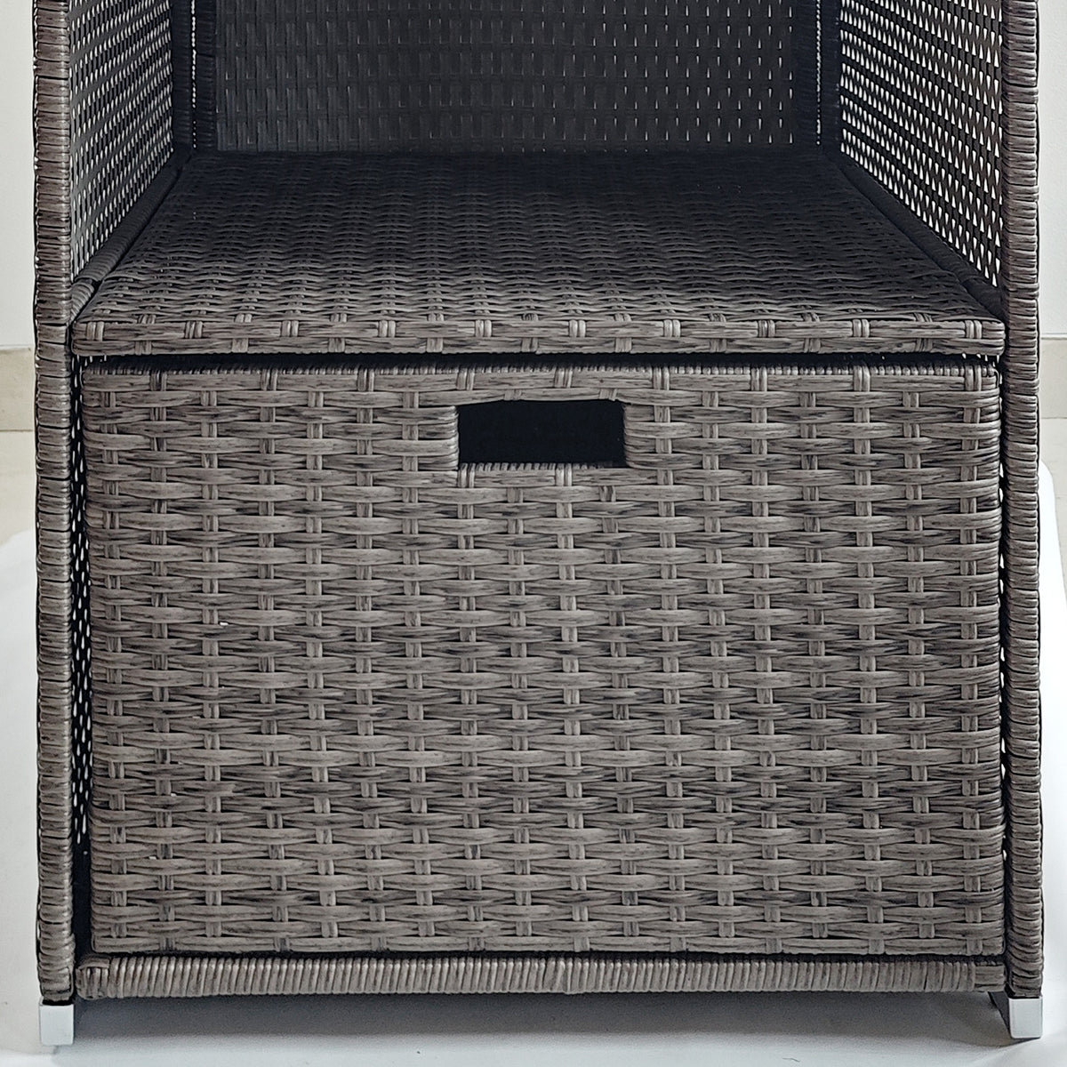Outsunny Valet Pool Towel Rack, Waterproof Pe Plastic Rattan Wicker Storage Organizer, Indoor Outdoor Spa, And Hot Tub Accessory Storage, 2 Shelves, 1 Basket Drawer, Mixed Gray Dark Grey Rattan