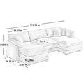 Oversized Modular Cushion Sofa, Portable Ottoman, L Shaped Corner Low Back Deep Seating Spacious Sofa Set And Sofa Bed For Home Apartment Living Room Set, Green Corduroy Green Corduroy 3 Seat