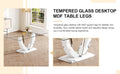 Table And Chair Set, Large Modern Rectangular Glass Table, Can Accommodate 6 8 People, Equipped With A 0.39 Inch Tempered Glass Tabletop And Mdf Table Legs.Paired With Comfortable And Soft Chairs. Black Mdf Glass