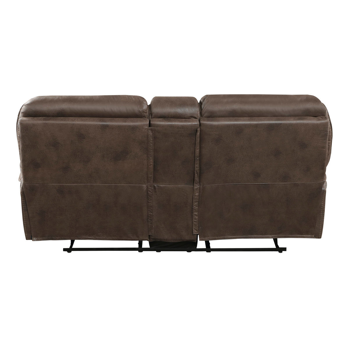 Plush Modern Design Living Room Reclining Loveseat Brown Microfiber Upholstery Solid Wood Frame Furniture 1Pc Brown Microfiber Wood Primary Living Space Modern Plywood,Solid Wood