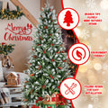 7.5Ft Pe Pvc Spray White Christmas Tree Green Polyvinyl Chloride