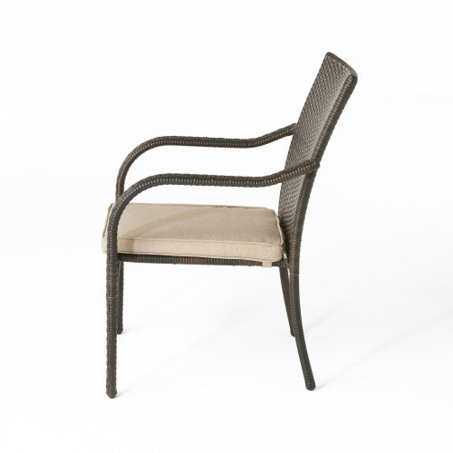 Outdoor Wicker Chairs, 56225.00Chrbrn Kd, 4Pcs Brown Resin