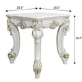 Antique Pearl Square End Table White Primary Living Space Poplar Rectangular Wood