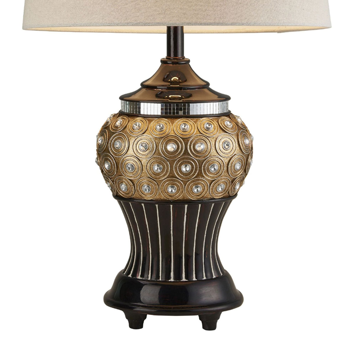 28.75 Inch Gold Max Bejeweled Resin Table Lamp Multicolor Polyresin