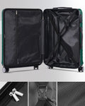 3 Piece Luggage Sets With 7 Pcs Organizer Bags For Kinds Of Travel Dark Green Abs