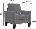 1Pc Mid Century Modern Upholstered Living Room Arm Chair Gray Microfiber Wood Fabric Gray Primary Living Space Contemporary,Mid Century Modern,Modern Foam Wood