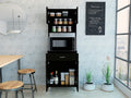 Santa Maria 1 Drawer 1 Shelf Area Pantry With Adjustable Metal Legs Black Wengue Black Particle Board