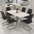 Table And Chair Set, Large Modern Minimalist Rectangular Dining Table, 0.39 
